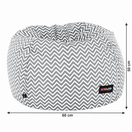 Fotoliu tip sac, gri/alb/model zig-zag, GOMBY [13]