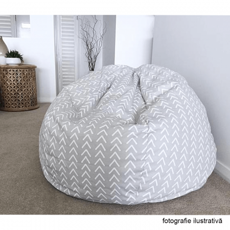 Fotoliu tip sac, gri/alb/model zig-zag, GOMBY [1]