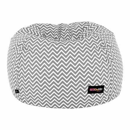 Fotoliu tip sac, gri/alb/model zig-zag, GOMBY [8]