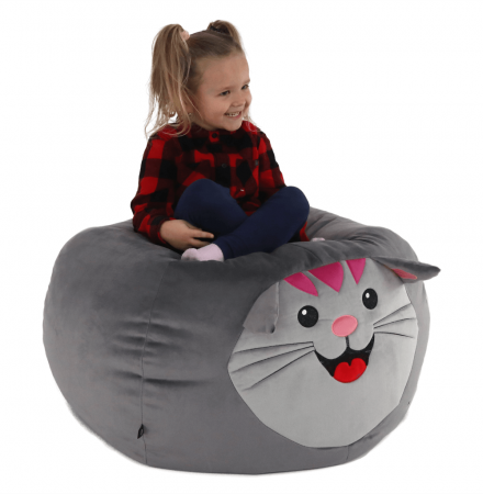 Fotoliu tip sac, material textil gri, BABY TIPUL 1 [25]