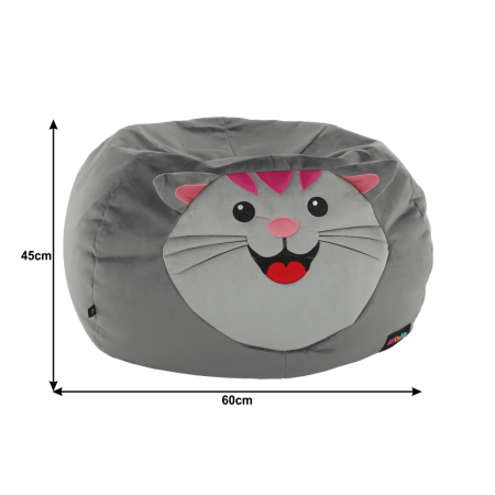 Fotoliu tip sac, material textil gri, BABY TIPUL 1 [2]