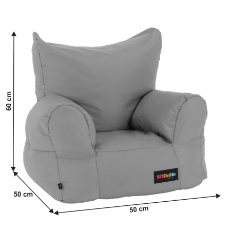 Fotoliu tip sac, material textil gri deschis, TAMPO [2]