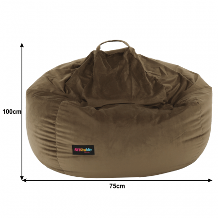 Fotoliu tip sac, material textil gri-maro TAUPE, TRIKALO [1]
