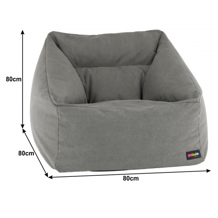 Fotoliu tip sac, material textil gri, URASON [5]