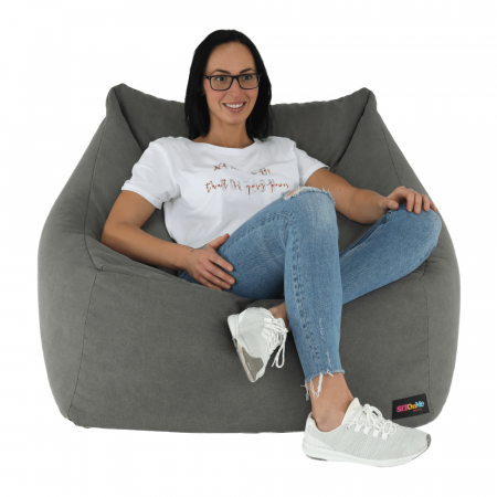 Fotolii - Fotoliu tip sac, material textil gri, URASON