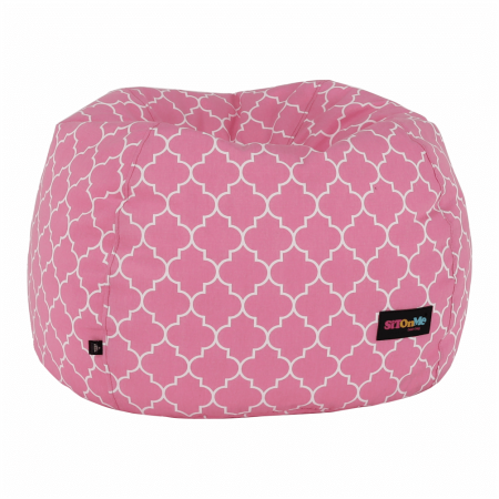 Fotoliu tip sac, roz/alb cu model, GOMBY [13]