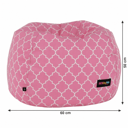 Fotoliu tip sac, roz/alb cu model, GOMBY [12]