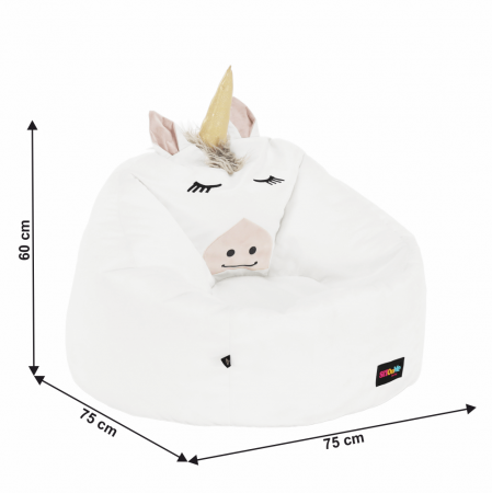 Fotoliu tip sac unicorn, alb, INOROG [16]