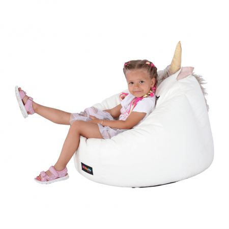 Fotolii - Fotoliu tip sac unicorn, alb, INOROG