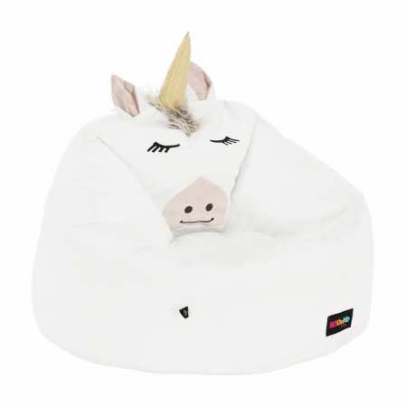 Fotoliu tip sac unicorn, alb, INOROG [17]