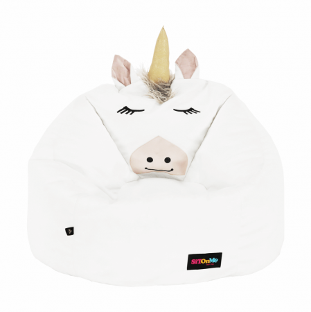Fotoliu tip sac unicorn, alb, INOROG [15]