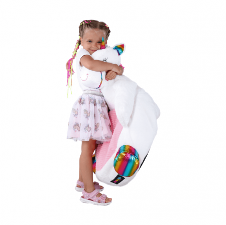 Fotoliu tip sac unicorn, alb/roz/amestec de culori, BUFEL [7]