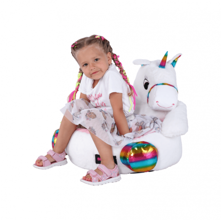 Fotoliu tip sac unicorn, alb/roz/amestec de culori, BUFEL [9]