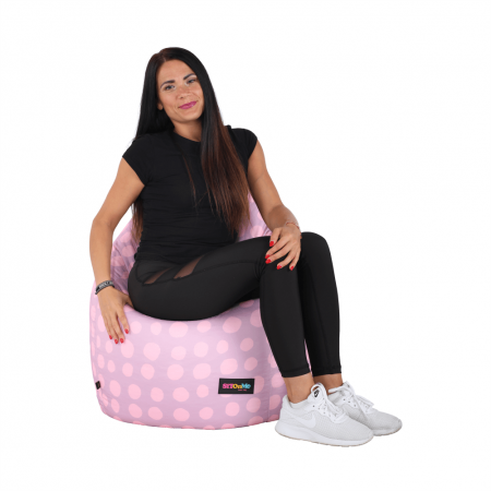 Fotoliu tip sac, violet/roz/cu model, TELDIN [18]