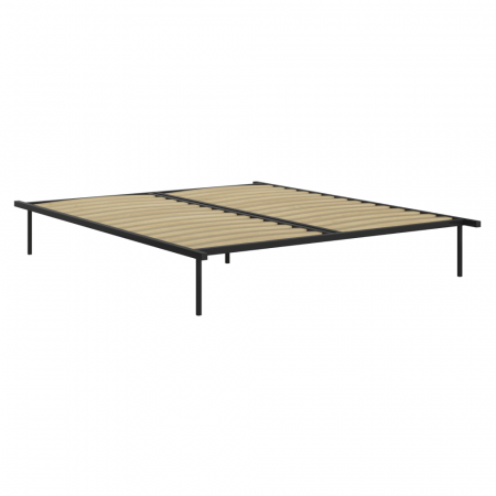 Dormitor - Grătar autoportant, 160x200, negru, metal/mesteacăn, KENTAK