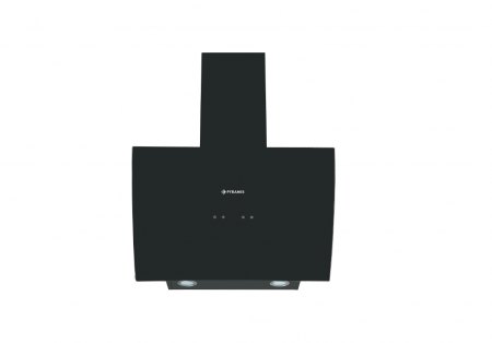 Hota decorativa Pyramis ATD60650B Turbo Black Glass, 596mc/h, 1 motor 60cm, Sticla neagra curbata si metal vopsit, [1]