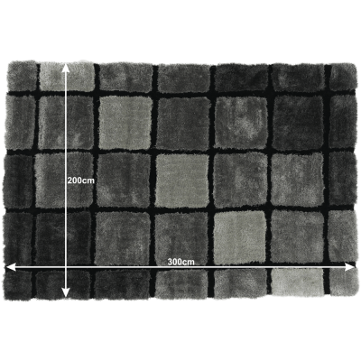 Covor, gri, 200x300 ,pufos, shaggy/fir lung ,Bortis Impex [1]