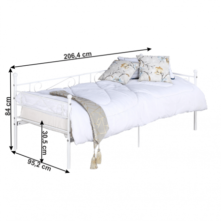 Pat metalic de 1 persoana , 90x200 ,suport saltea inclus [1]