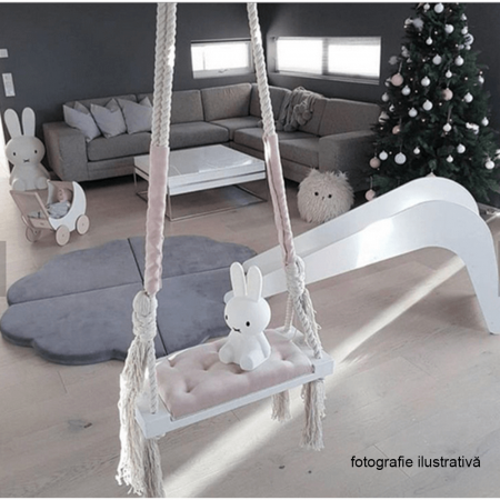 Leagăn pentru copii, alb / gri, SVING [3]