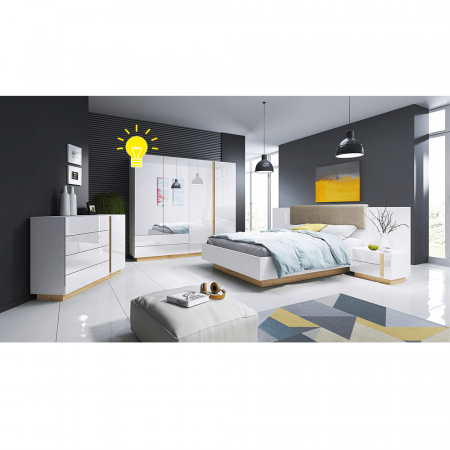 Dormitor - LED iluminare City, la mobila 220 City