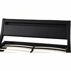 Pat tapitat ultramodern,piele eco neagra,cu led ,160x200 , sau 180 x200 cm,Bortis Impex [4]