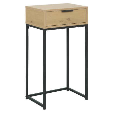 Toate Produsele - Masă cu consolă cu sertar, stejar/negru, LERTOS