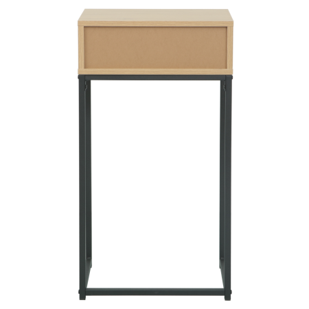Masă cu consolă cu sertar, stejar/negru, LERTOS [2]