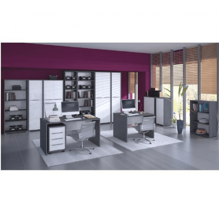 Masă de birou, grafit/alb, RIOMA NEW TYP 12 [1]