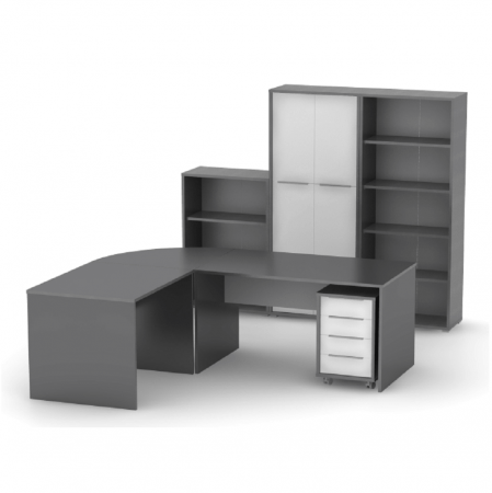 Masă de birou, grafit/alb, RIOMA NEW Typ 17 [3]