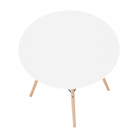 Masă de bucătărie, albă/fag, diametru 90 cm, GAMIN 2 NEW 90 [18]