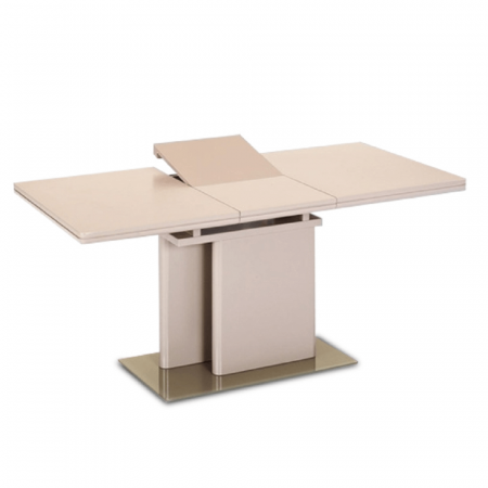 Bucatarie - Masă de bucătărie extensibilă, capuccino extra lucios HG, 120-160x80 cm, VIRAT