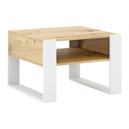 Living - Masă de cafea, stejar artisan/alb, CARA 2