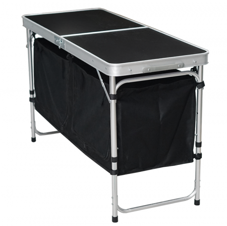 Masă de camping pliabilă cu organizator, 120 cm, aluminiu/MDF, KEPI TYP 3 [2]