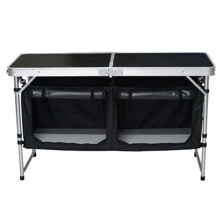 Masă de camping pliabilă cu organizator, 120 cm, aluminiu/MDF, KEPI TYP 3 [4]