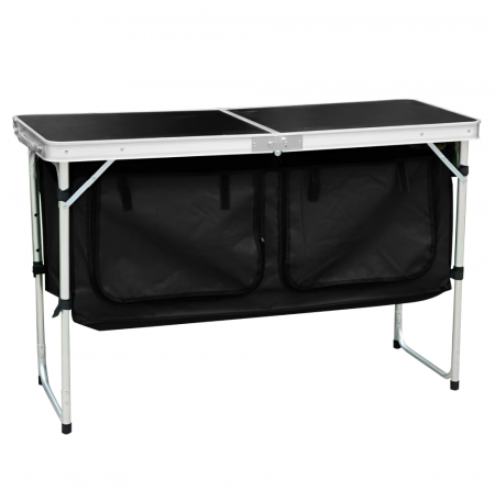 Masă de camping pliabilă cu organizator, 120 cm, aluminiu/MDF, KEPI TYP 3 [5]