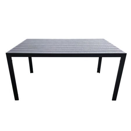 Masă de grădină, aluminiu, neagră, ZINAN [4]