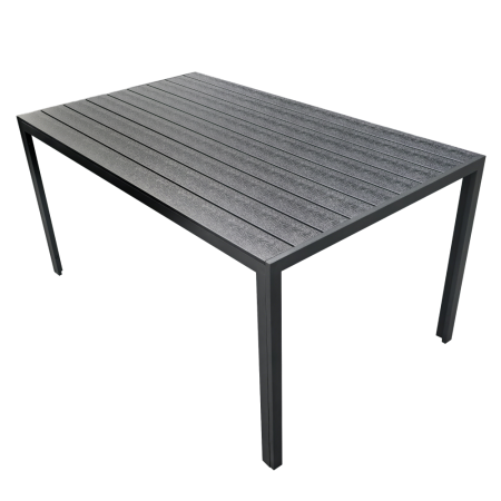 Masă de grădină, aluminiu, neagră, ZINAN [2]