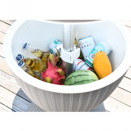Masa de gradina, cu loc de racire bauturi, plastic gri, 82x48,5 cm [3]