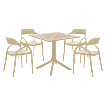 Masă de grădină, gri-maro Taupe, DENTON NEW [1]