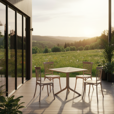 Masă de grădină, gri-maro Taupe, DENTON NEW [7]