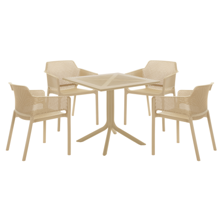 Masă de grădină, gri-maro Taupe, DENTON NEW [2]