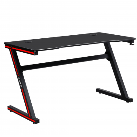Birouri - Masă de joc / masă pentru computer, neagră / roşie, MACKENZIE 140cm
