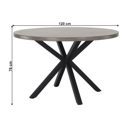 Masă de luat masa, gri carbon / negru, diametru 120 cm, MEDOR [1]