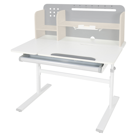 Masă de scris crescătoare, gri/alb, ODIN [2]