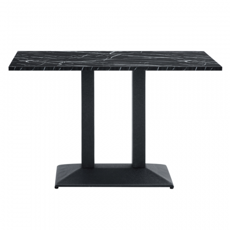 Masă de sufragerie bistro, marmură neagră/negru, 120x60 cm, RINALDO TYP 2 [1]