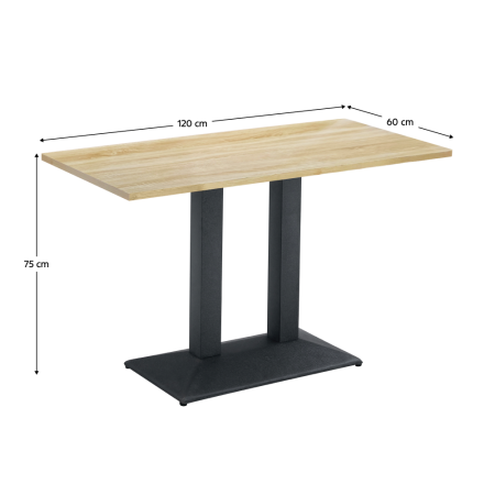 Masă de sufragerie bistro, stejar sonoma/negru, 120x60 cm, RINALDO TYP 2 [4]