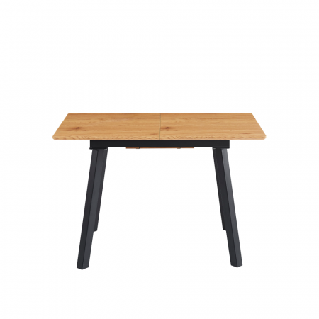 Masă de sufragerie extensibilă, 120-160x80 cm, stejar/neagră, DIRAN [3]