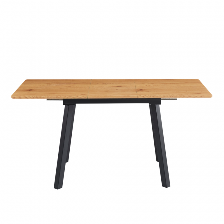 Masă de sufragerie extensibilă, 120-160x80 cm, stejar/neagră, DIRAN [4]