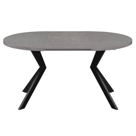 Masă de sufragerie extensibilă, beton deschis/negru, 100-250x75,5 cm, LUKOS [4]
