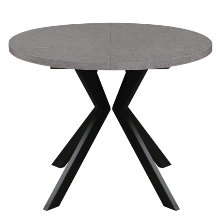 Masă de sufragerie extensibilă, beton deschis/negru, 100-250x75,5 cm, LUKOS [3]